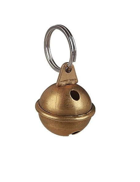 Brass bell for dog collar with spring ring